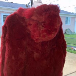 2x Woman’s swing rabbit fur coat